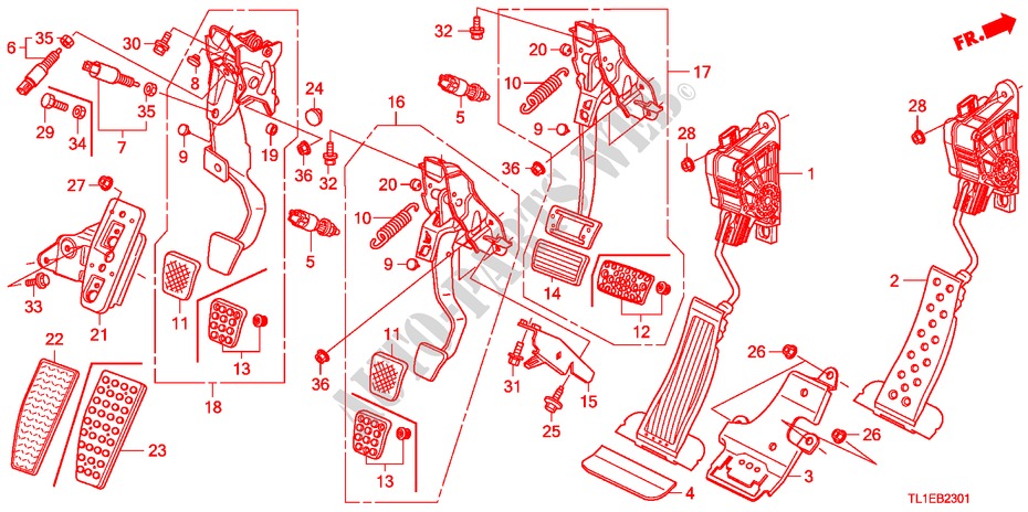 PEDAL(RH) for Honda ACCORD 2.2 ES 4 Doors 6 speed manual 2011