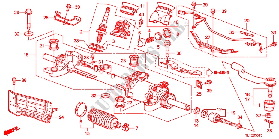 P.S. GEAR BOX(EPS)(DIESEL )(RH) for Honda ACCORD 2.2 EX-H 4 Doors 6 speed manual 2010