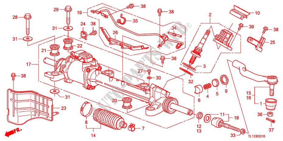P.S. GEAR BOX(EPS)(LH) for Honda ACCORD 2.0 COMFOT 4 Doors 6 speed manual 2011