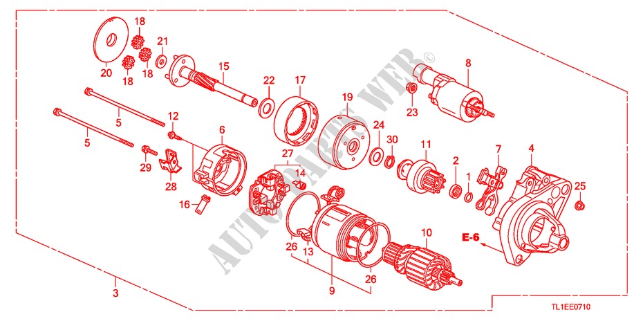 STARTER MOTOR(DENSO)(2.0L ) for Honda ACCORD 2.0 COMFOT 4 Doors 6 speed manual 2011
