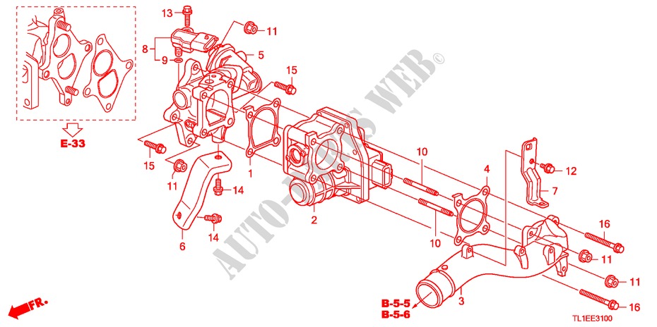 SWIRL CONTROL VALVE(DIESE L) for Honda ACCORD 2.2 ELEGANCE 4 Doors 5 speed automatic 2011