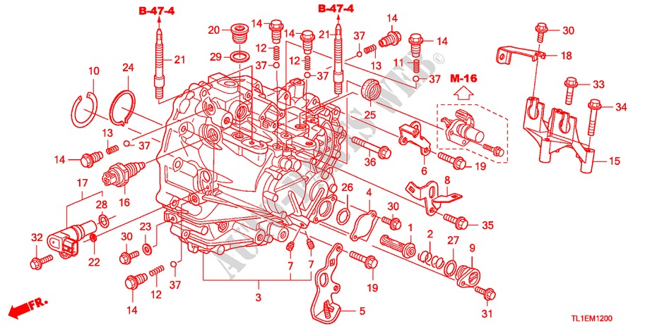 TRANSMISSION CASE(DIESEL) for Honda ACCORD 2.2 ES 4 Doors 6 speed manual 2011