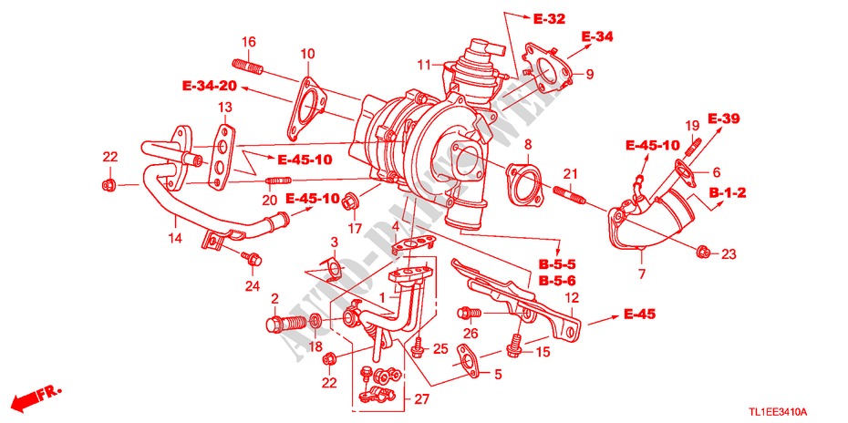 TURBOCHARGER(DIESEL) for Honda ACCORD 2.2 ES 4 Doors 6 speed manual 2011