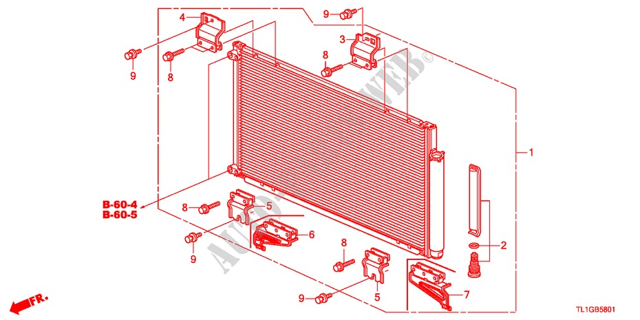 AIR CONDITIONER(CONDENSER )(DIESEL) for Honda ACCORD 2.2 S-H 4 Doors 6 speed manual 2012