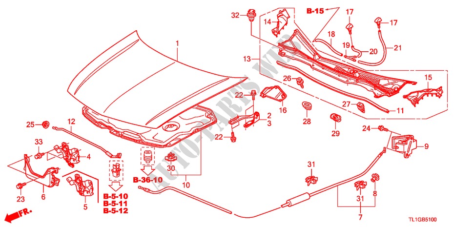ENGINE HOOD(LH) for Honda ACCORD 2.0 COMFOT 4 Doors 6 speed manual 2012