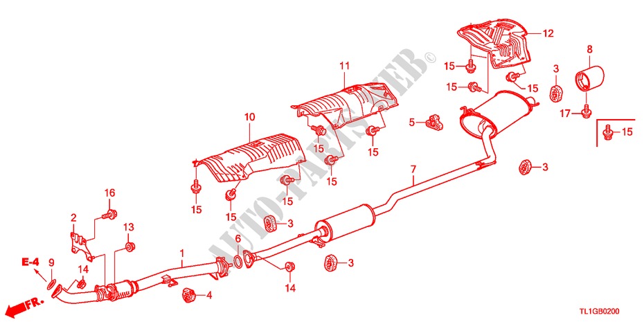 EXHAUST PIPE(2.0L) for Honda ACCORD 2.0 COMFOT 4 Doors 6 speed manual 2012