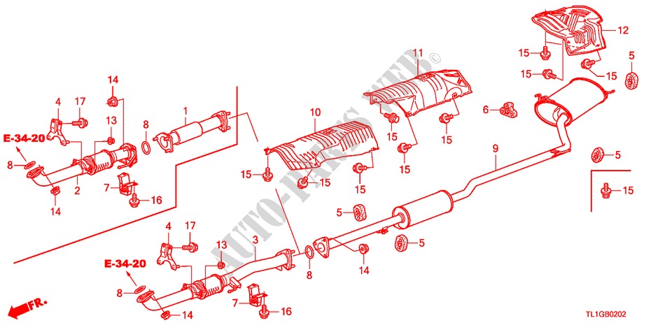 EXHAUST PIPE(DIESEL) for Honda ACCORD 2.2 TYPE S-H 4 Doors 6 speed manual 2012