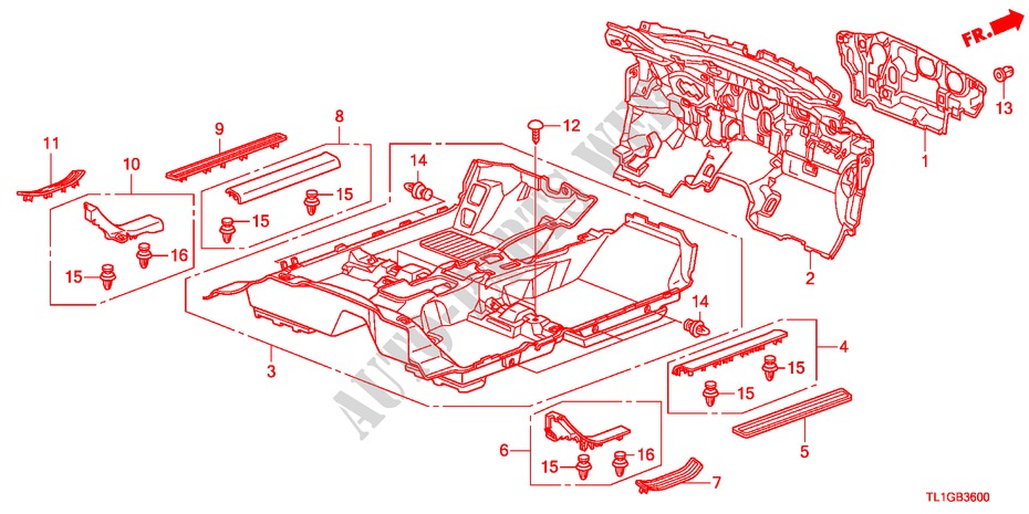 FLOOR MAT for Honda ACCORD 2.0 COMFOT 4 Doors 6 speed manual 2012