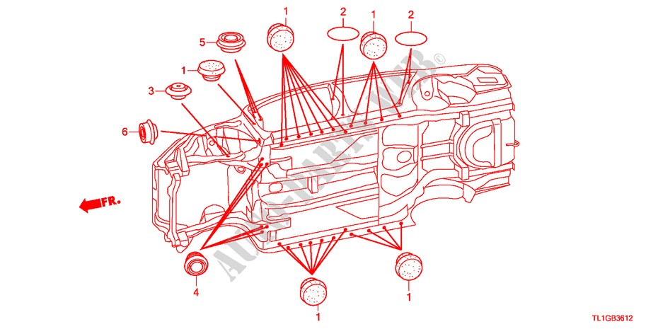 GROMMET(LOWER) for Honda ACCORD 2.0 COMFOT 4 Doors 6 speed manual 2012