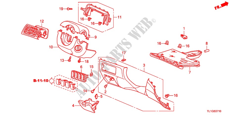 INSTRUMENT PANEL GARNISH( DRIVER SIDE)(LH) for Honda ACCORD 2.0 COMFOT 4 Doors 6 speed manual 2012