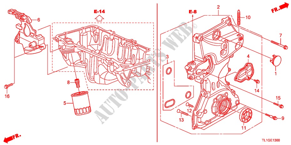 OIL PUMP(2.0L) for Honda ACCORD 2.0 COMFOT 4 Doors 6 speed manual 2012