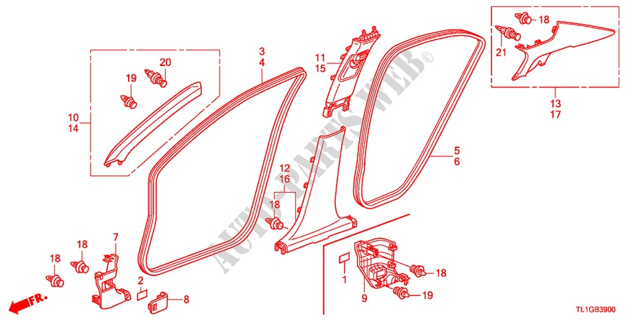PILLAR GARNISH(LH) for Honda ACCORD 2.0 COMFOT 4 Doors 6 speed manual 2012