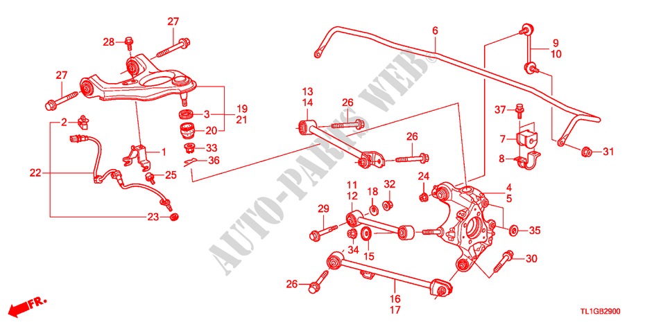 REAR KNUCKLE for Honda ACCORD 2.0 COMFOT 4 Doors 6 speed manual 2012