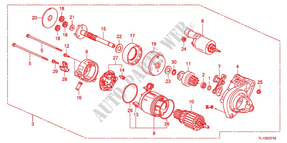 STARTER MOTOR(DENSO)(2.0L ) for Honda ACCORD 2.0 COMFOT 4 Doors 6 speed manual 2012