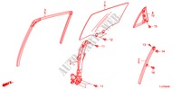 REAR DOOR GLASS/REGULATOR for Honda ACCORD TOURER 2.2 EX 5 Doors 6 speed manual 2009