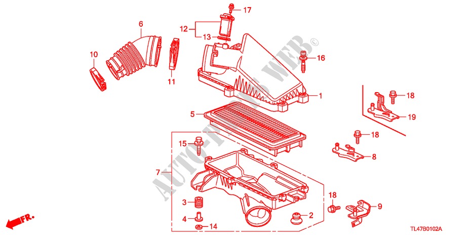 AIR CLEANER (DIESEL) for Honda ACCORD TOURER 2.2 EX 5 Doors 6 speed manual 2009