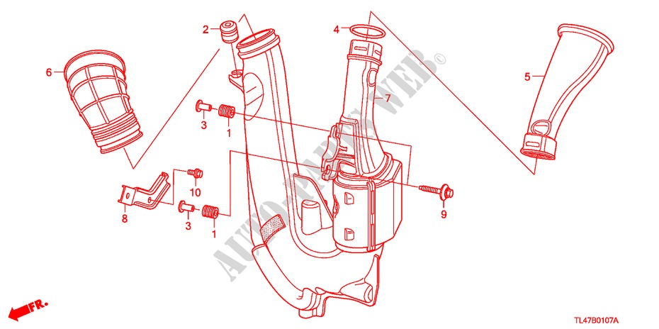 AIR INTAKE TUBE (DIESEL) (1) for Honda ACCORD TOURER 2.2 EX-GT 5 Doors 6 speed manual 2009