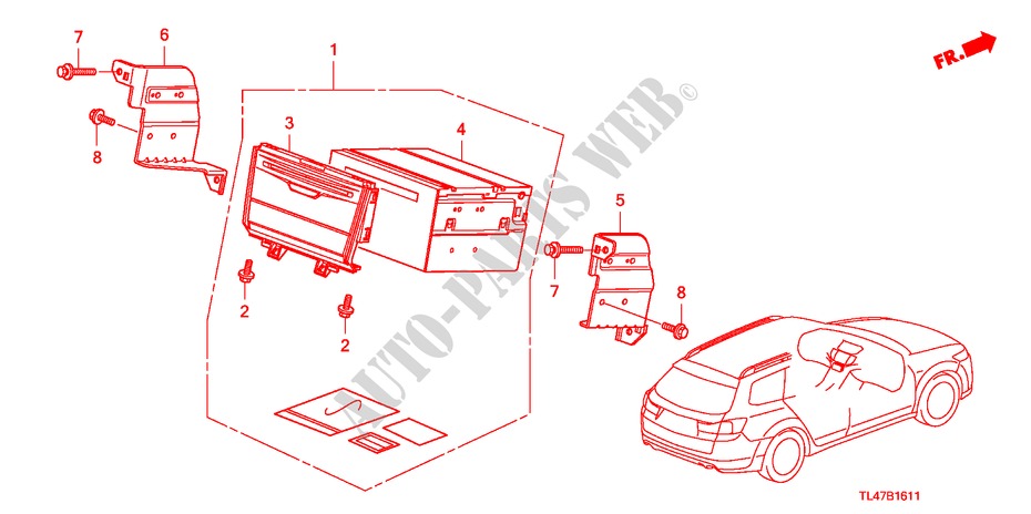 AUDIO UNIT (NAVIGATION) for Honda ACCORD TOURER 2.4 EX 5 Doors 5 speed automatic 2009