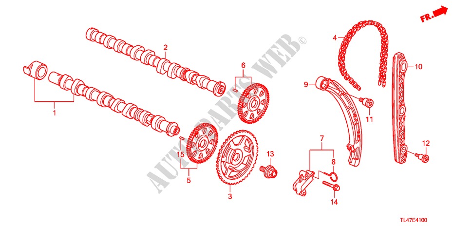 CAMSHAFT/CAM CHAIN (DIESEL) for Honda ACCORD TOURER 2.2 ES 5 Doors 5 speed automatic 2009
