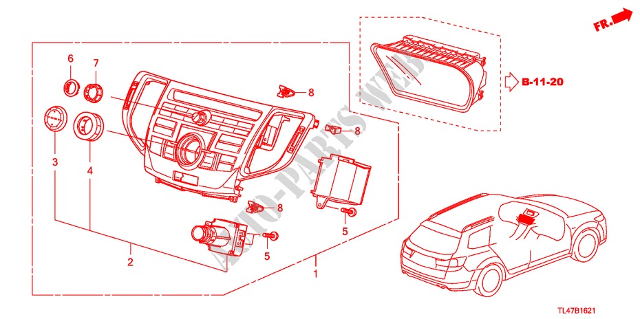 CENTER MODULE (NAVIGATION) for Honda ACCORD TOURER 2.2 EX-GT 5 Doors 6 speed manual 2009