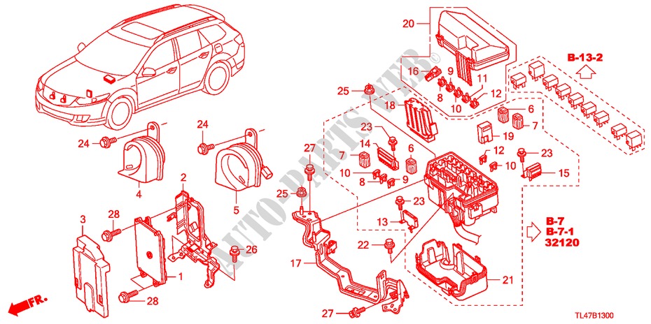 CONTROL UNIT (ENGINE ROOM) (1) for Honda ACCORD TOURER 2.0 ELEGANCE 5 Doors 6 speed manual 2009