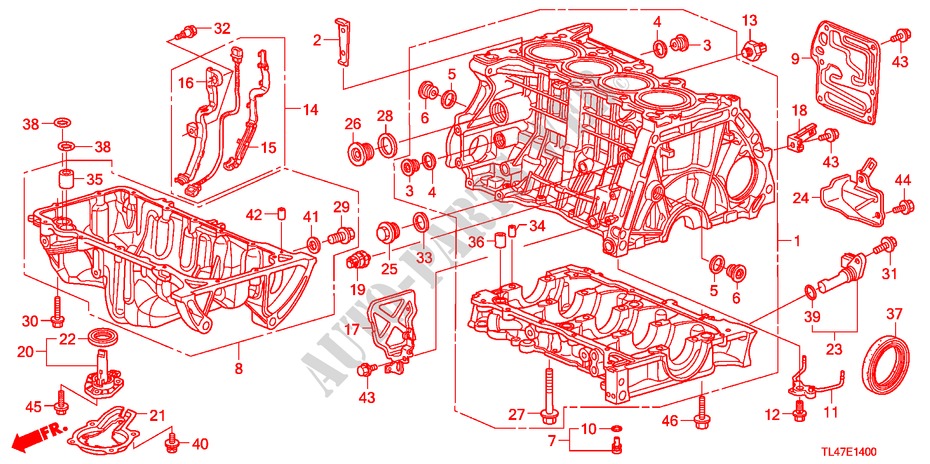 CYLINDER BLOCK/OIL PAN (2.0L) for Honda ACCORD TOURER 2.0 COMFORT 5 Doors 6 speed manual 2009