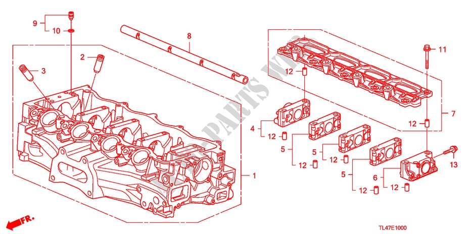 CYLINDER HEAD (2.0L) for Honda ACCORD TOURER 2.0 COMFORT 5 Doors 6 speed manual 2009