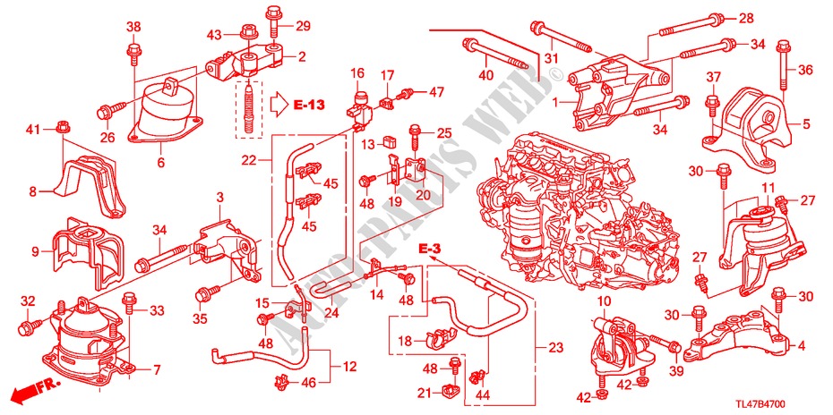 ENGINE MOUNTS (2.0L) (MT) for Honda ACCORD TOURER 2.0 COMFORT 5 Doors 6 speed manual 2009
