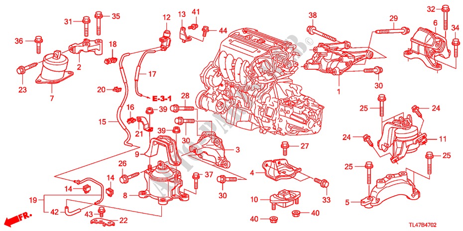 ENGINE MOUNTS (2.4L) (MT) for Honda ACCORD TOURER 2.4 TYPE S 5 Doors 6 speed manual 2009