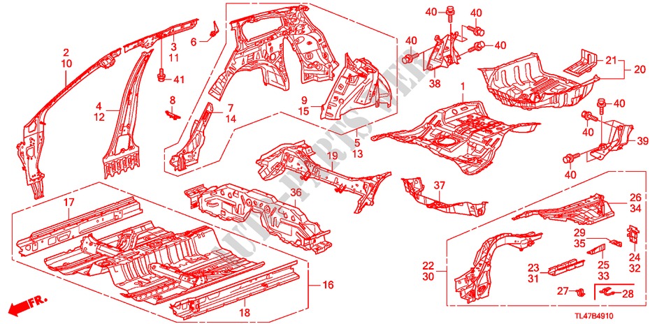 FLOOR/INNER PANELS for Honda ACCORD TOURER 2.0 ELEGANCE 5 Doors 6 speed manual 2009