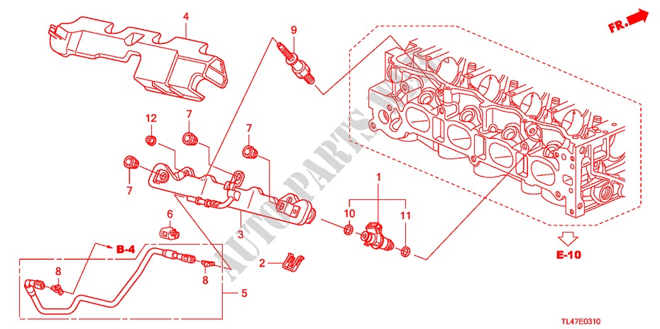 FUEL INJECTOR (2.0L) for Honda ACCORD TOURER 2.0 ELEGANCE 5 Doors 6 speed manual 2009