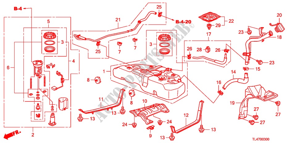 FUEL TANK for Honda ACCORD TOURER 2.0 ES-GT 5 Doors 6 speed manual 2009