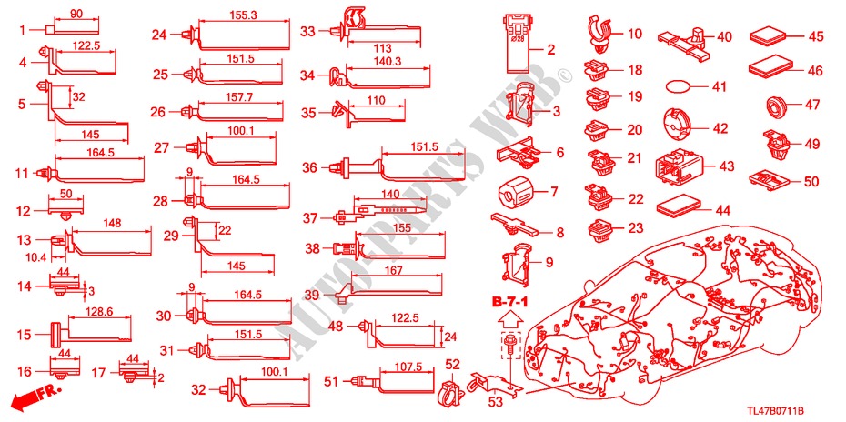 HARNESS BAND/BRACKET (RH) for Honda ACCORD TOURER 2.0 ES 5 Doors 6 speed manual 2009