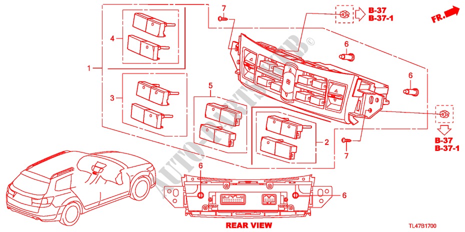 HEATER CONTROL for Honda ACCORD TOURER 2.0 S 5 Doors 6 speed manual 2009
