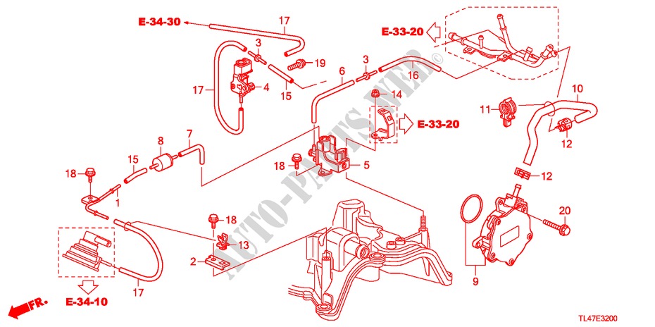 INSTALL PIPE/VACUUM PUMP (DIESEL) for Honda ACCORD TOURER 2.2 ELEGANCE 5 Doors 6 speed manual 2009