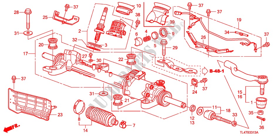 P.S. GEAR BOX (EPS) (DIESEL) (RH) for Honda ACCORD TOURER 2.2 ES-GT 5 Doors 6 speed manual 2009