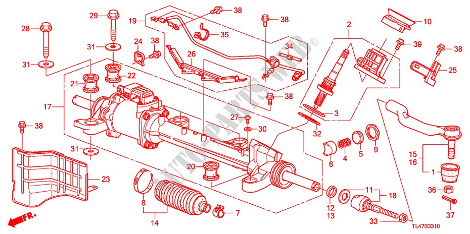 P.S. GEAR BOX (EPS) (LH) for Honda ACCORD TOURER 2.0 COMFORT 5 Doors 6 speed manual 2009