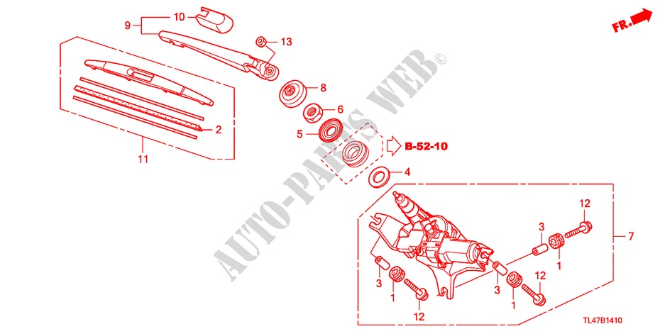 REAR WIPER for Honda ACCORD TOURER 2.0 ES 5 Doors 6 speed manual 2009