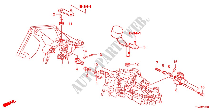 SHIFT ARM/SHIFT LEVER (DIESEL) for Honda ACCORD TOURER 2.2 ELEGANCE 5 Doors 6 speed manual 2009