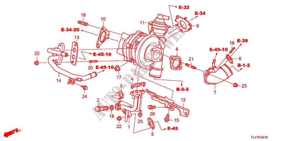 TURBOCHARGER (DIESEL) for Honda ACCORD TOURER 2.2 ES-GT 5 Doors 6 speed manual 2009