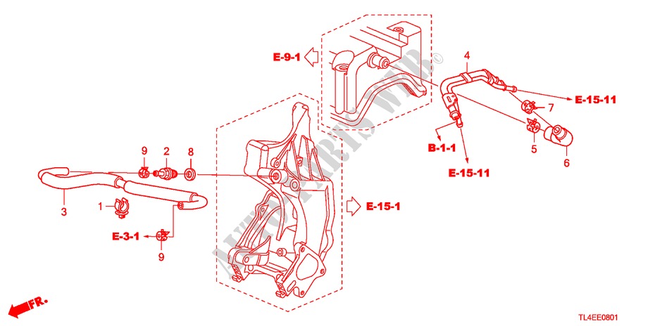 BREATHER TUBE(2.4L) for Honda ACCORD TOURER 2.4 EXECUTIVE 5 Doors 6 speed manual 2010