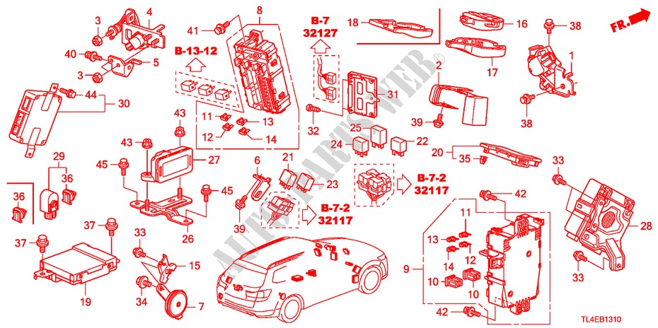 CONTROL UNIT(CABIN)(1)(LH ) for Honda ACCORD TOURER 2.4 EXECUTIVE 5 Doors 6 speed manual 2010