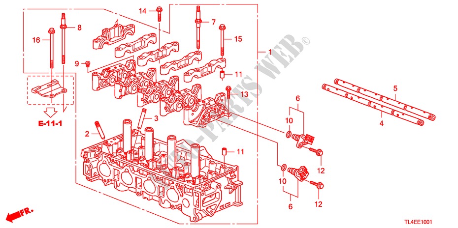 CYLINDER HEAD(2.4L) for Honda ACCORD TOURER 2.4 EXECUTIVE 5 Doors 5 speed automatic 2010