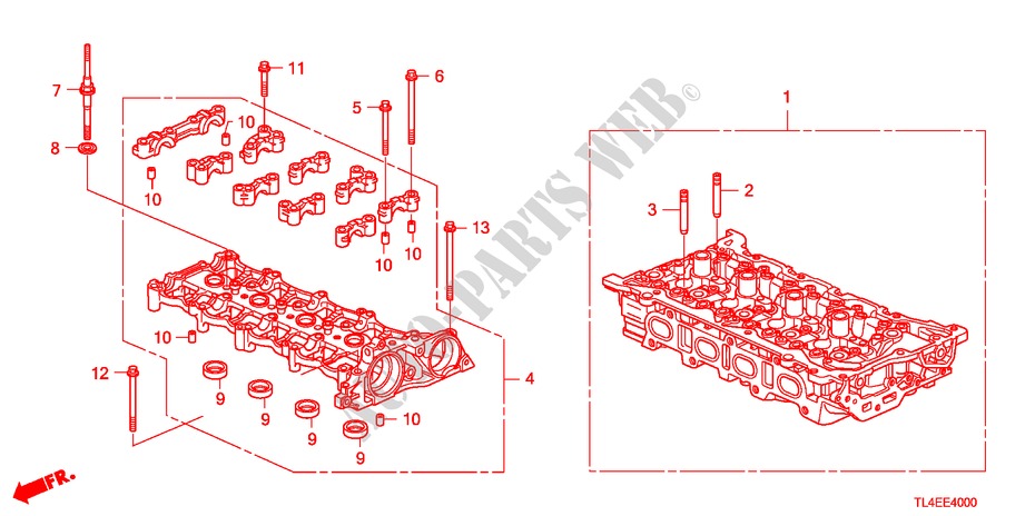 CYLINDER HEAD(DIESEL) for Honda ACCORD TOURER 2.2 ES-GT 5 Doors 6 speed manual 2011