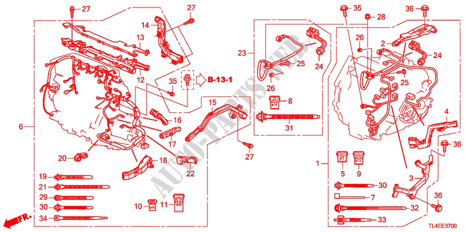 ENGINE WIRE HARNESS(DIESE L) for Honda ACCORD TOURER 2.2 ES-GT 5 Doors 5 speed automatic 2010