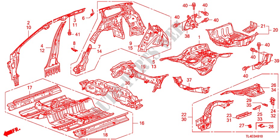 FLOOR/INNER PANELS for Honda ACCORD TOURER 2.0 ES-GT 5 Doors 5 speed automatic 2010