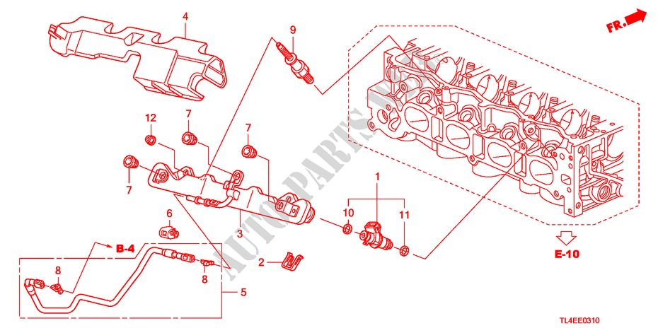 FUEL INJECTOR(2.0L) for Honda ACCORD TOURER 2.0 ES 5 Doors 6 speed manual 2010
