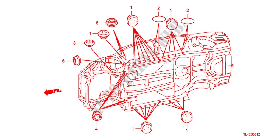 GROMMET(LOWER) for Honda ACCORD TOURER 2.4 EXECUTIVE 5 Doors 6 speed manual 2010