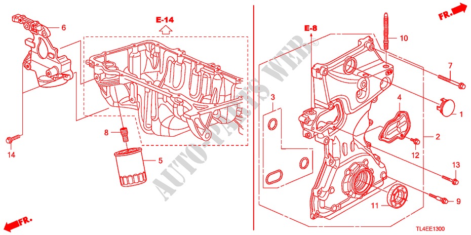OIL PUMP(2.0L) for Honda ACCORD TOURER 2.0 ELEGANCE 5 Doors 6 speed manual 2011