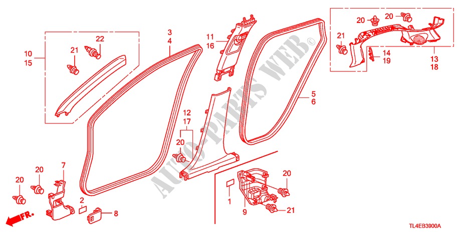 PILLAR GARNISH(LH) for Honda ACCORD TOURER 2.4 EXECUTIVE 5 Doors 6 speed manual 2010